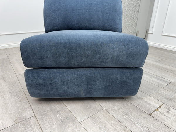 Sofology Plaza Middle Section Power Recliner & Headrest Chenille Denim Blue18