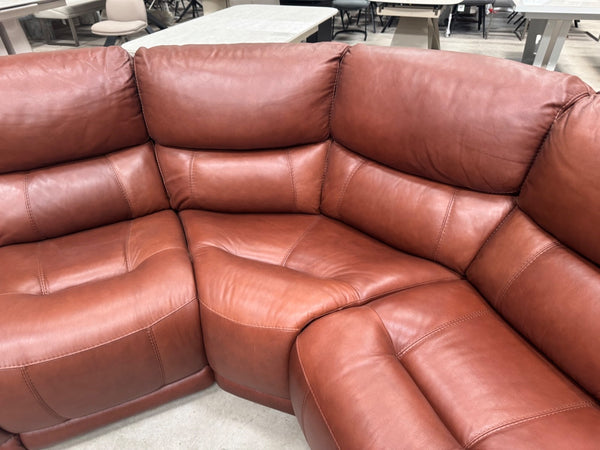 Furniture Village Link Brown Leather Power Recliner Corner Sofa Symmetrical17