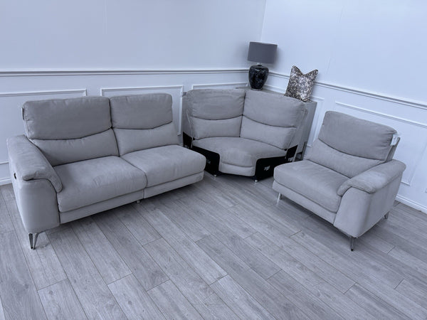 Sofology Palmer Power Recliner Corner Sofa In Toronto Grey Suede17