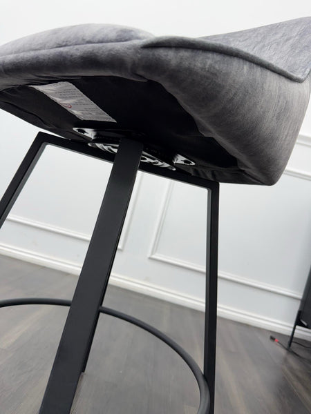 Furniture Village Veja Grey Velvet Swivel Dining Barstool (Pre-sale)14