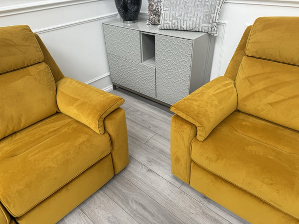 G Plan Thornbury/Harper 2+2 Seater Sofa Set Power Recliner Mustard RRP £759010