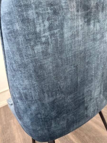 Furniture Village Veja Navy Blue Velvet Fabric Swivel Dining Chair3