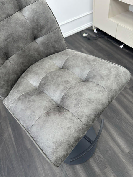 FV Merlin Dark Grey Fabric Adjustable Pedestal Dining Barstool (Choose Quantity)4