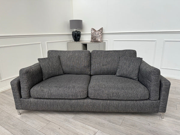DFS Grey Fabric 3 Seater Sofa6