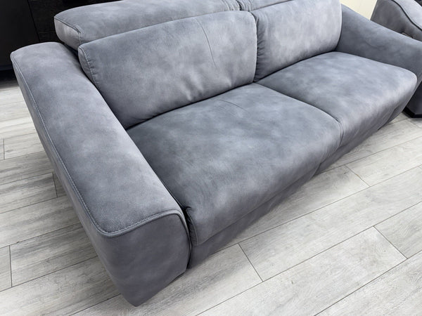 FV Xavier Grey Velvet 3+2 Seater Sofa Set Power Recliners & Headrests3