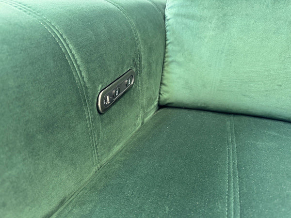 DFS Torren Power Recliner Pair Of Armchairs Green Velvet Power Headrest11