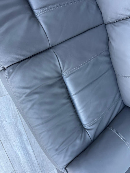 Furniture Village Charcoal Grey Static 3 + Power Recliner 2 Seater Sofa Set22