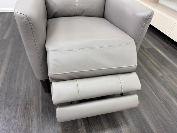 Furniture Village Petit Grey Leather Armchair Power Recliner5