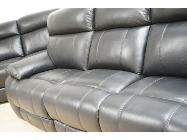 Furniture Village Moreno Black Leather Power Recliner 3 & 3 Seater Sofa Set4