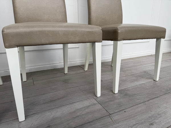 ALF Fascina Set of 6 Faux Leather Dining Chairs Taupe/ Cream RRP £3,44710