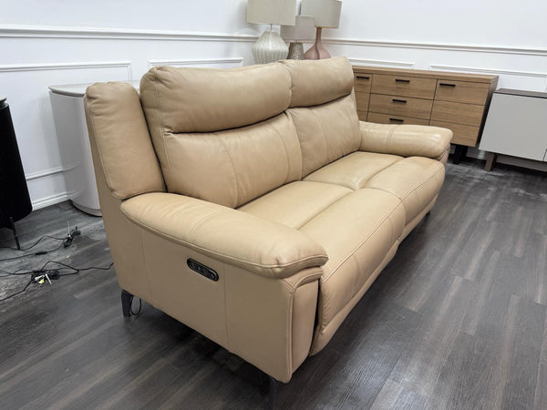 DFS Wren Power Recliner 3 Seater Sofa In Taupe Leather3