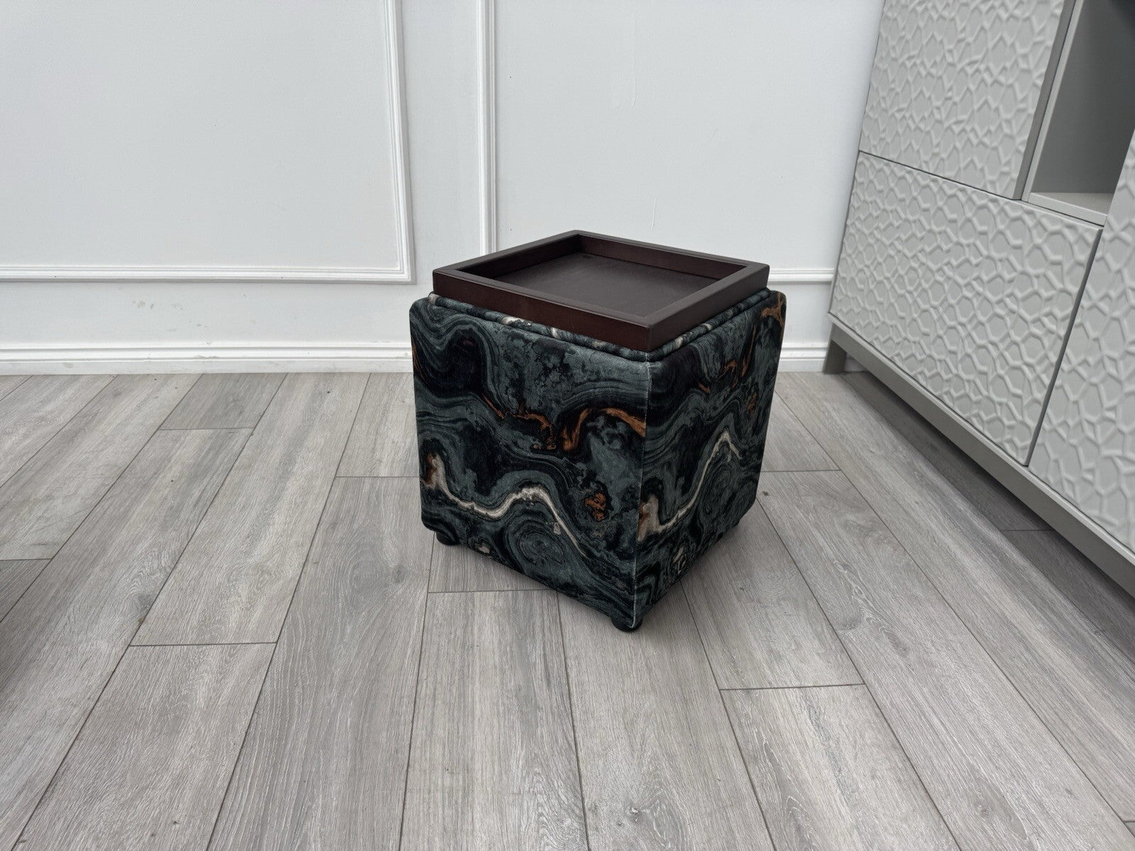 Furniture Village Lounge Co Bronwyn Storage Cube Tray Stool0