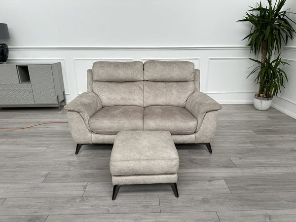 Furniture Village Contempo 2 Seater Sofa Champagne Soft Fabric Fast Delivery1