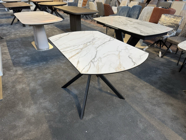 Furniture Village Quattro Swivel Extending Dining Table Oyster ceramic top1