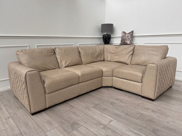 Sofology Mazzini Corner Sofa Dakota Ice Cream Leather 3/CNR/17