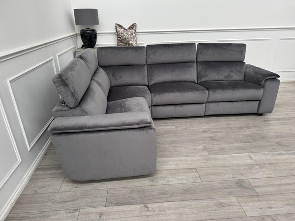 Furniture Village Nicoletti Davide Modular Corner Sofa Grey Velvet RRP £449513