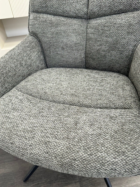 Furniture Village Kiara ash grey fabric swivel dining chair (Pre-sale)3