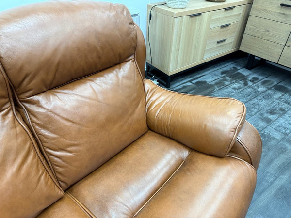 Parker Knoll Boston Brown Leather Power Recliner 3 Seater Sofa7