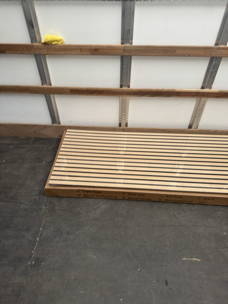 Acoustic Slat Wood Wall Panel Modern Interior Media Wall - White Oak 2.4m x 0.6m6