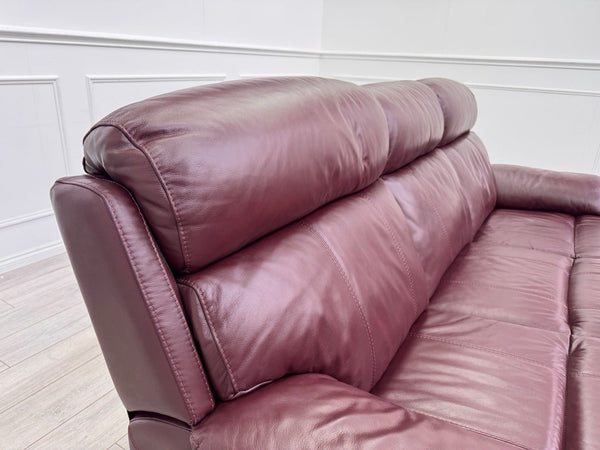 Furniture Village Moreno Power Recliner 3 Seater Sofa Cherry/Burgundy Leather9