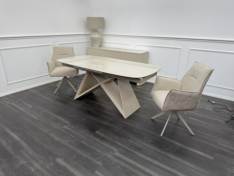 Furniture Village Mirage Large Extending Dining Table marble-effect ceramic top0