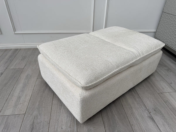 Furniture Village Starlight White Fabric Large Footstool Adjustable Chair6