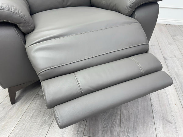 Furniture Village Missouri Power Recliner + Headrest Grey Leather Armchair9