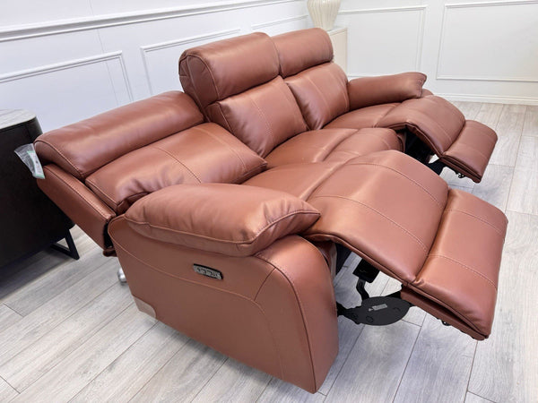 Furniture Village Moreno Power Recliner 3 Seater Sofa Brown Leather13