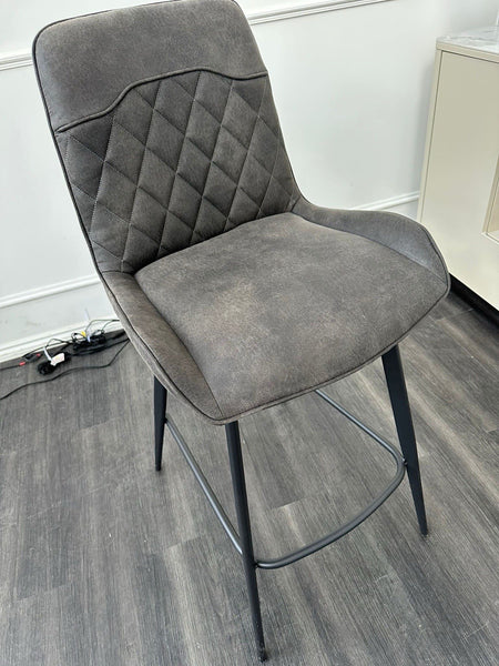 Furniture Village Warrior Dining Barstool Grey Faux Leather (Pre-sale)2