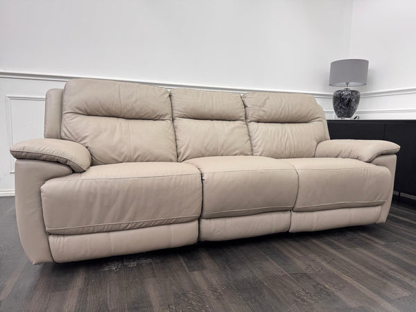 Furniture Village TOUCH 3 Seater Power Recliner Sofa Taupe Leather3