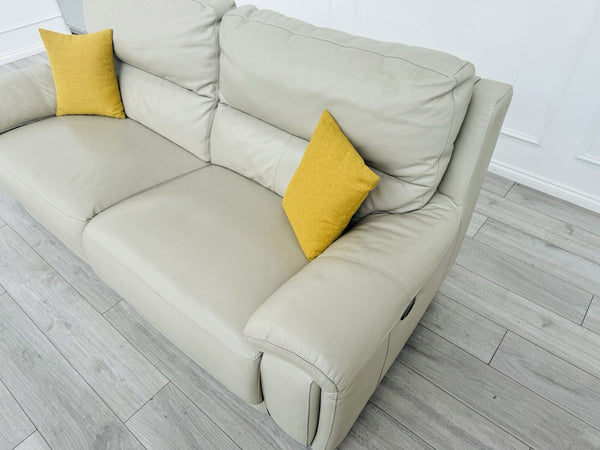 Furniture Village Feather Grey Leather Power Recliner 3 Seater Sofa9