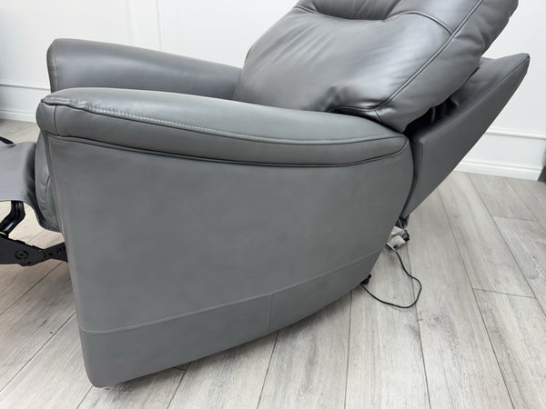 Parker Knoll Hudson 23 Grey Leather Armchair Power Recliner & Headrest & Lumbar3