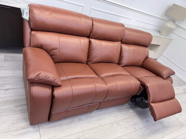 Furniture Village Moreno Power Recliner 3 Seater Sofa Brown Leather5