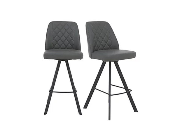 Furniture Village JUPITER/MARS Grey Leather Swivel Dining Barstool0