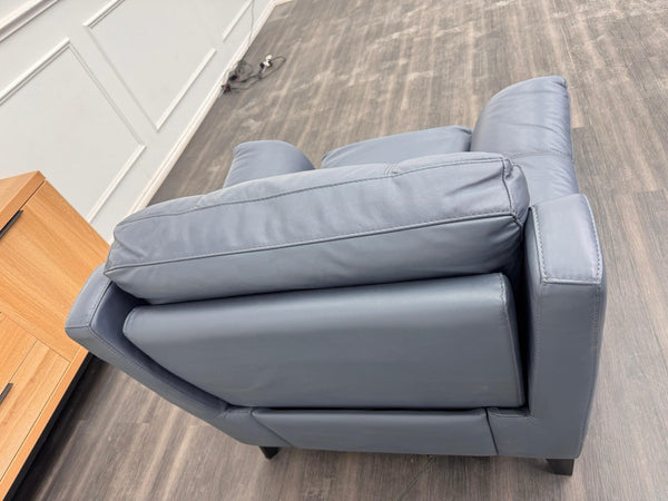 DFS Power Recliner Armchair Navy Blue Leather1