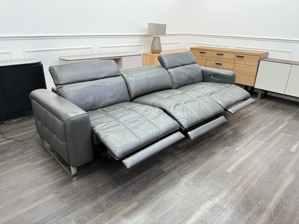 Sofology Marvella Power Recliner Large 4 Seater Sofa Charcoal Leather0