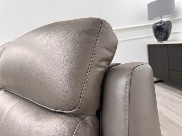 Furniture Village Zen Grey Leather Static 3 Seater  + Recliner 2 Seater Sofa Set22