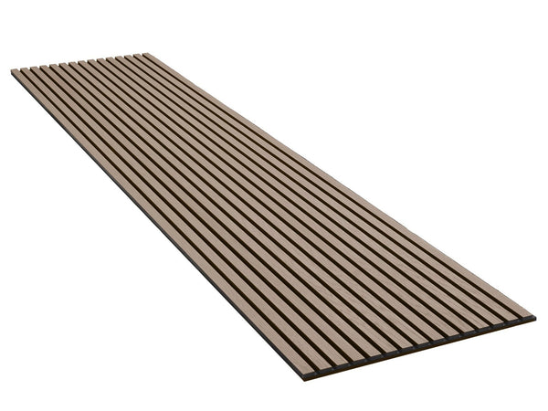 NEW Premium Acoustic Slat Real Wood Wall Panel - Dark Oak / 2.4m x 0.6m (1.44m2)4