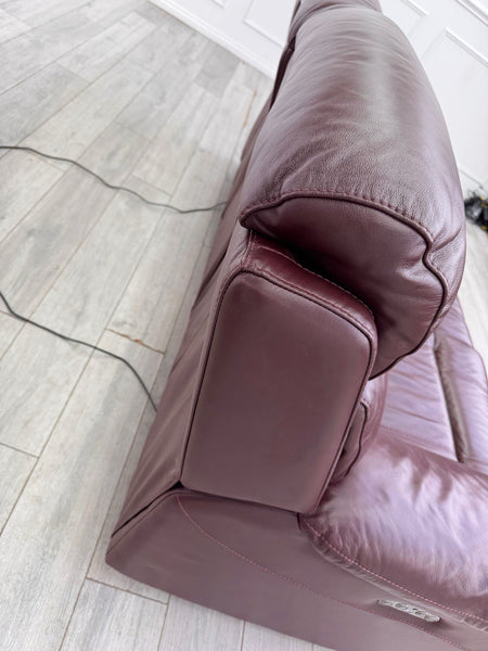 Furniture Village Moreno Power Recliner 3 Seater Sofa Cherry/Burgundy Leather15