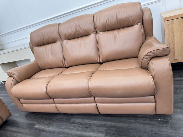 Parker Knoll Boston Dark Taupe Leather Static 3+3 Seater Sofa Set RRP £83202