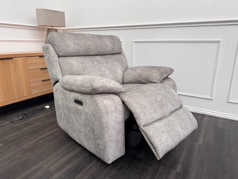 Furniture Village Moreno Grey Fabric Armchair Electric Power Recliner0