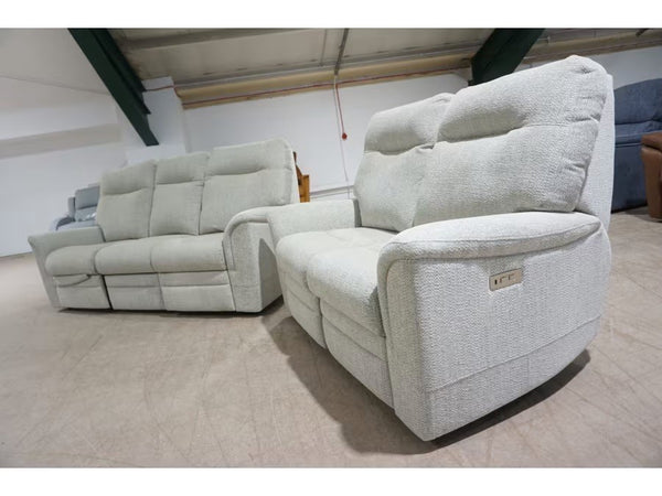 Parker Knoll Hudson natural mix fabric 3 + 2 seater sofa set - Power Recliner3