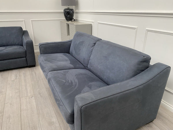 Furniture Village Optimus 3 Seater Sofabed + 2 Seater Sofa Set Navy Microfibre4