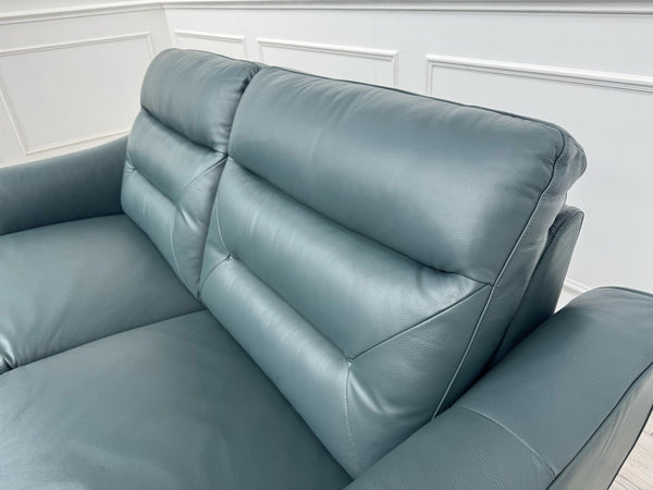 LAZYBOY MONZA STATIC 2 + 3 SEATER POWER RECLINER SOFA SET IN PETROL LEATHER23