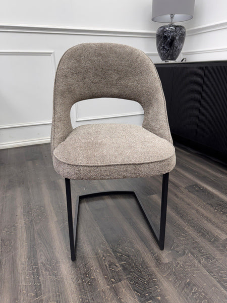 Furniture Village Tiber Beige Boucle Cantilever Dining Chair5