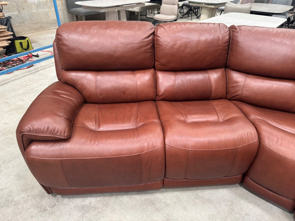 Furniture Village Link Brown Leather Power Recliner Corner Sofa Symmetrical16