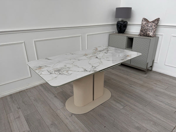 Furniture Village Avorio Small Extending Dining Table marble-effect ceramic top20