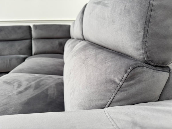 Furniture Village Nicoletti Davide Modular Corner Sofa Grey Velvet RRP £449511