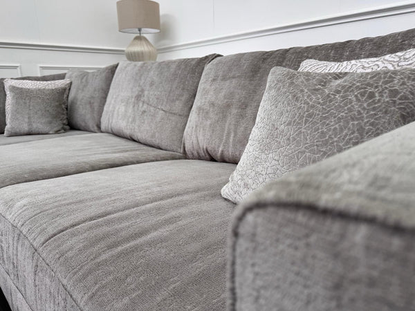 Sofology Majestica Truffle Fabric Terminal End Chaise Corner Sofa Full Back7