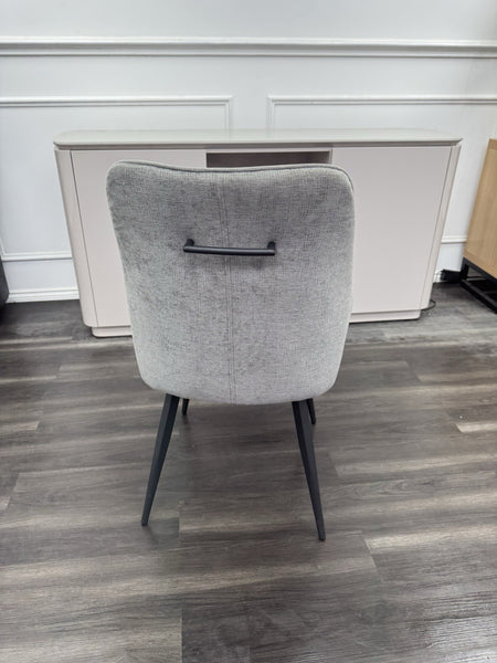 FV Crete Silver Grey Fabric Swivel Dining Chair With Handle set of 6 (Delivery)5